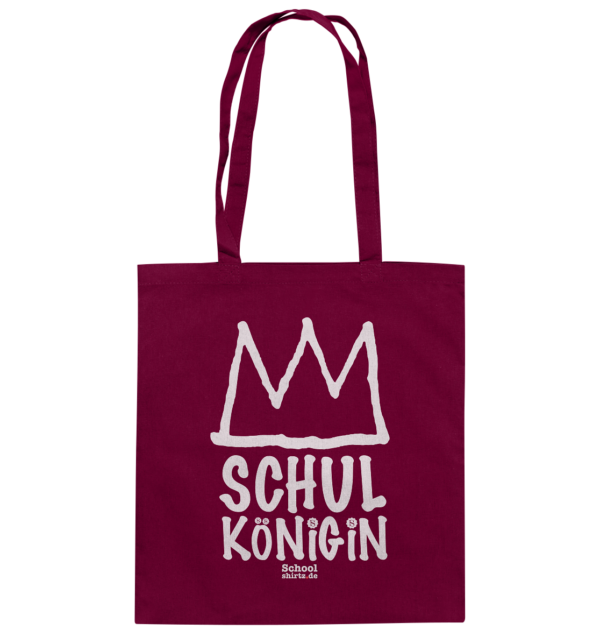 SCHOOLSHIRTZ-SCHULKÖNIGIN weiß - Baumwolltasche – Bild 3