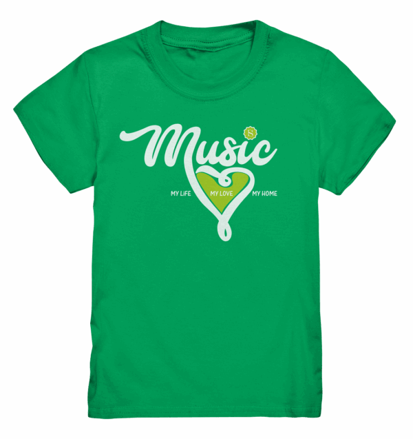 BANDSTYLE-MUSIC-WEISS-GREEN - Kids Premium Shirt – Bild 2